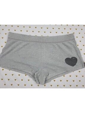 Victorias Secret PINK Vintage Grey heart Booty Shorts Y2k MEDIUM